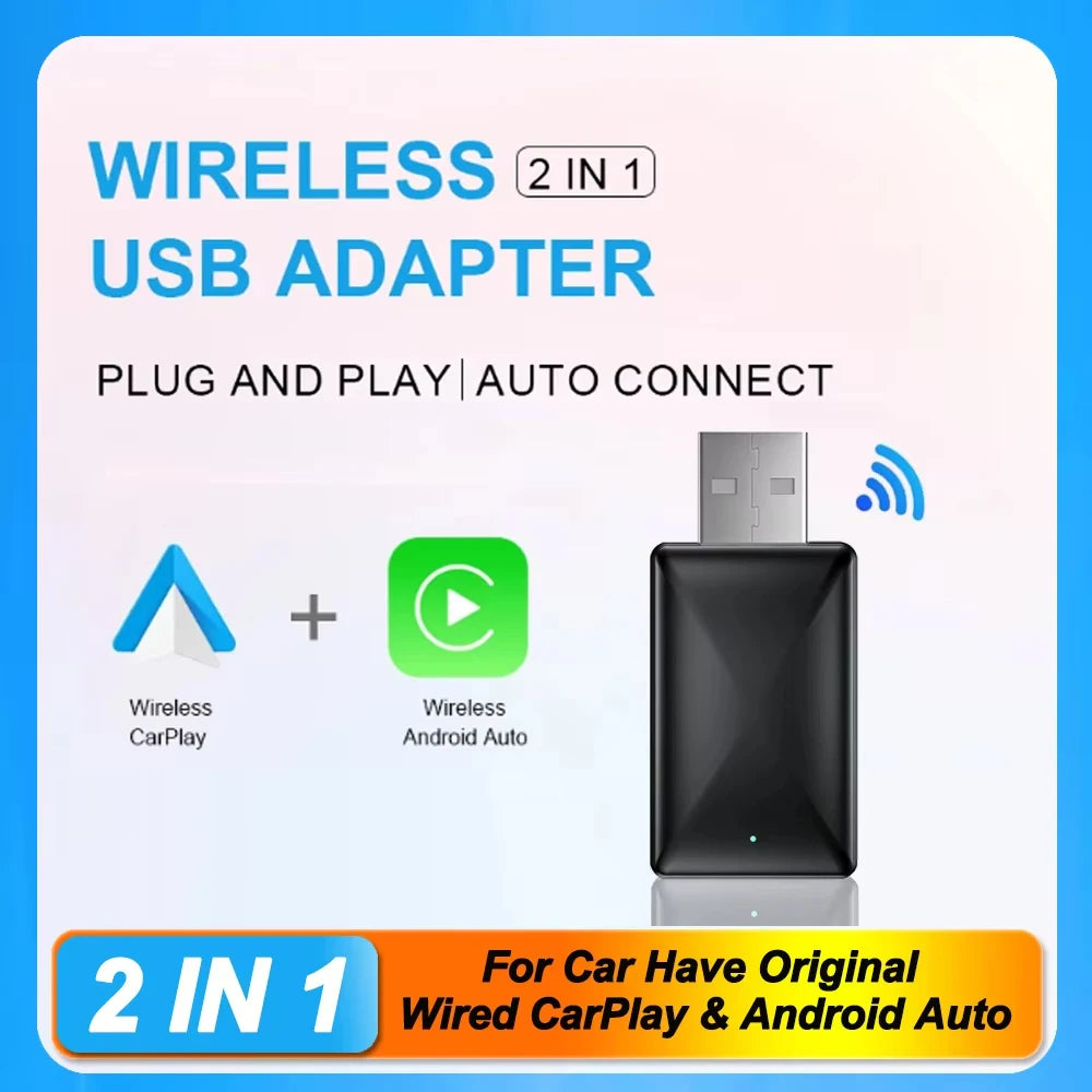 Wired to Wireless CarPlay Android Auto Adapter