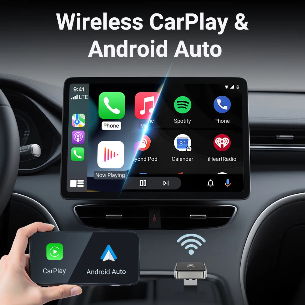 Wired to Wireless CarPlay Android Auto Adapter